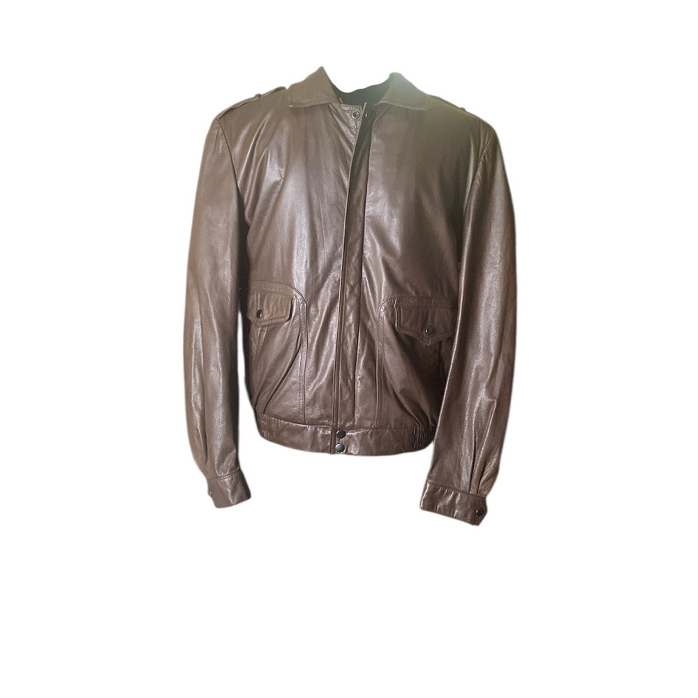 Unisex vintage 70s  Classic Brown Bomber Jacket fleeced lined so beautiful